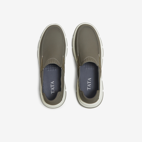 TATA/他她2025秋商场同款简约一脚蹬休闲皮鞋男新款299D9CM5