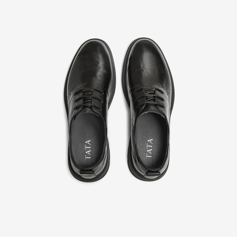 TATA/他她2025秋商场同款纯色舒适百搭皮鞋男新款QGV01CM5