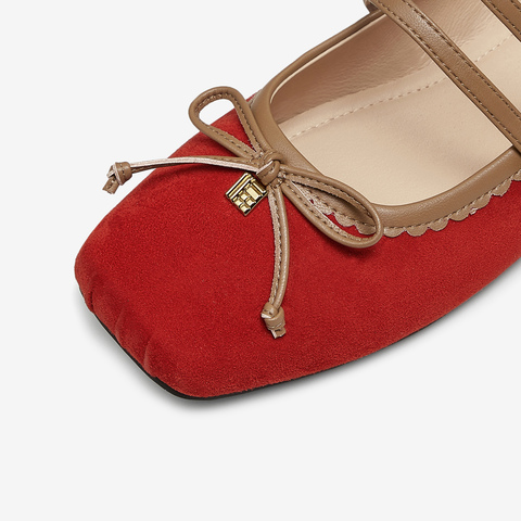 TATA/他她2025秋商场同款时尚蝴蝶结玛丽珍鞋女新款YRT03CQ5