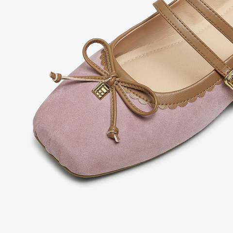 TATA/他她2025秋商场同款时尚蝴蝶结玛丽珍鞋女新款YRT03CQ5