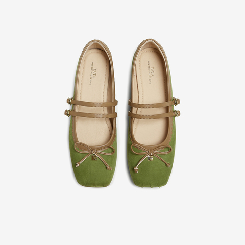 TATA/他她2025秋商场同款时尚蝴蝶结玛丽珍鞋女新款YRT03CQ5