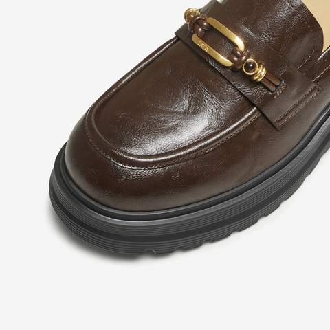 TATA/他她2025秋商场同款时尚休闲女乐福鞋新款7PJA8CA5