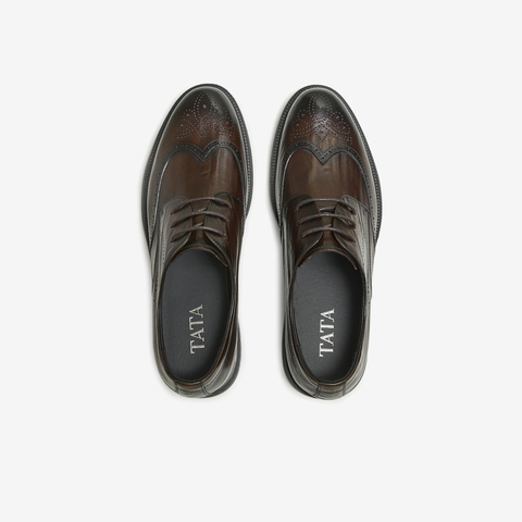 TATA/他她2025秋商场同款纯色舒适百搭休闲皮鞋男新款VNL01CM5