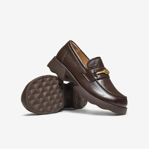 TATA/他她2025秋商场同款时尚百搭女乐福鞋新款CWK03CA5