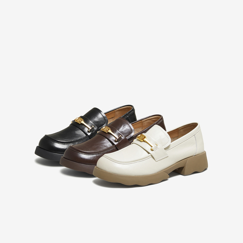 TATA/他她2025秋商场同款时尚百搭女乐福鞋新款CWK03CA5