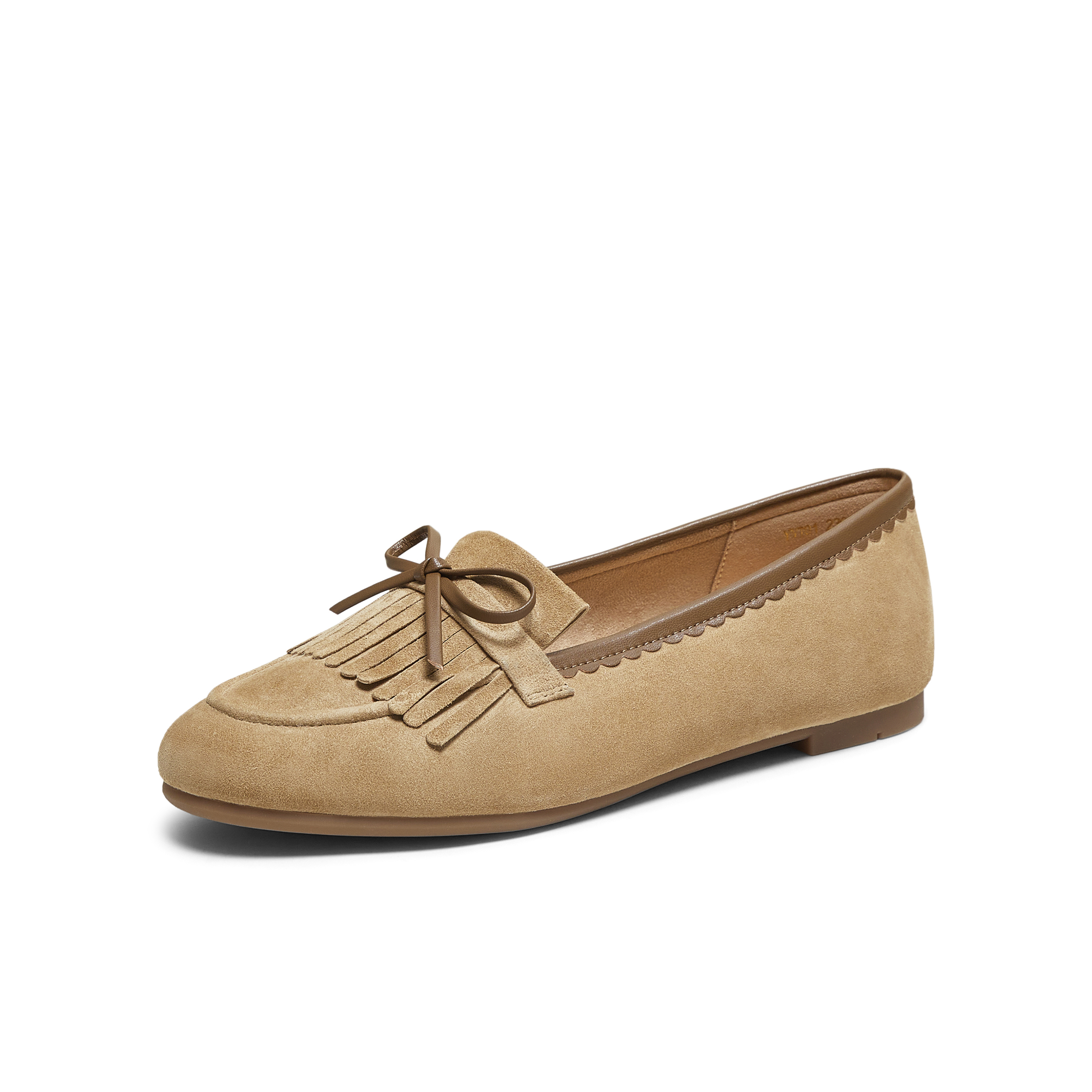 TATA/他她2025秋商场同款时尚休闲圆头女乐福鞋新款YVT01CQ5