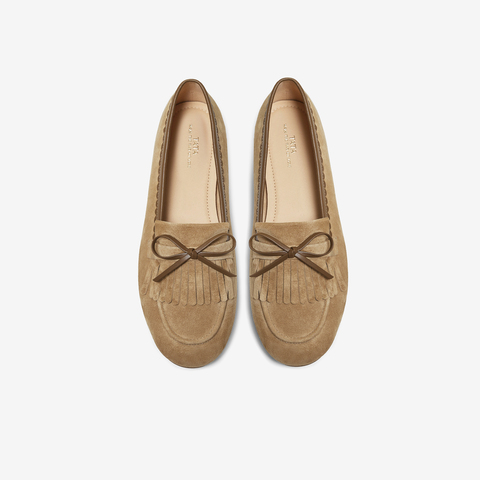 TATA/他她2025秋商场同款时尚休闲圆头女乐福鞋新款YVT01CQ5