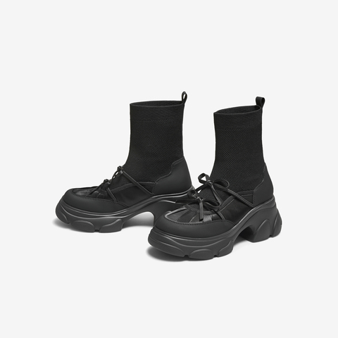 TATA/他她2025冬商场同款百搭时装靴休闲女袜靴新款CEG08DZ5