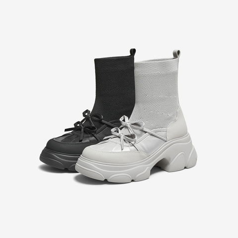 TATA/他她2025冬商场同款百搭时装靴休闲女袜靴新款CEG08DZ5