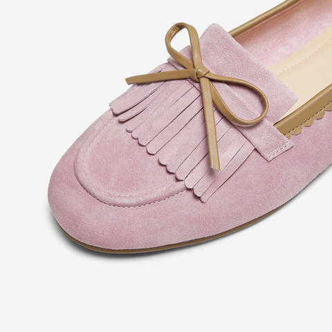 TATA/他她2025秋商场同款时尚休闲圆头女乐福鞋新款YVT01CQ5