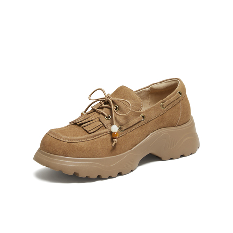 TATA/他她2025秋商场同款时尚休闲女乐福鞋新款NUS01CM5