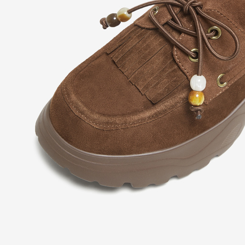 TATA/他她2025秋商场同款时尚休闲女乐福鞋新款NUS01CM5