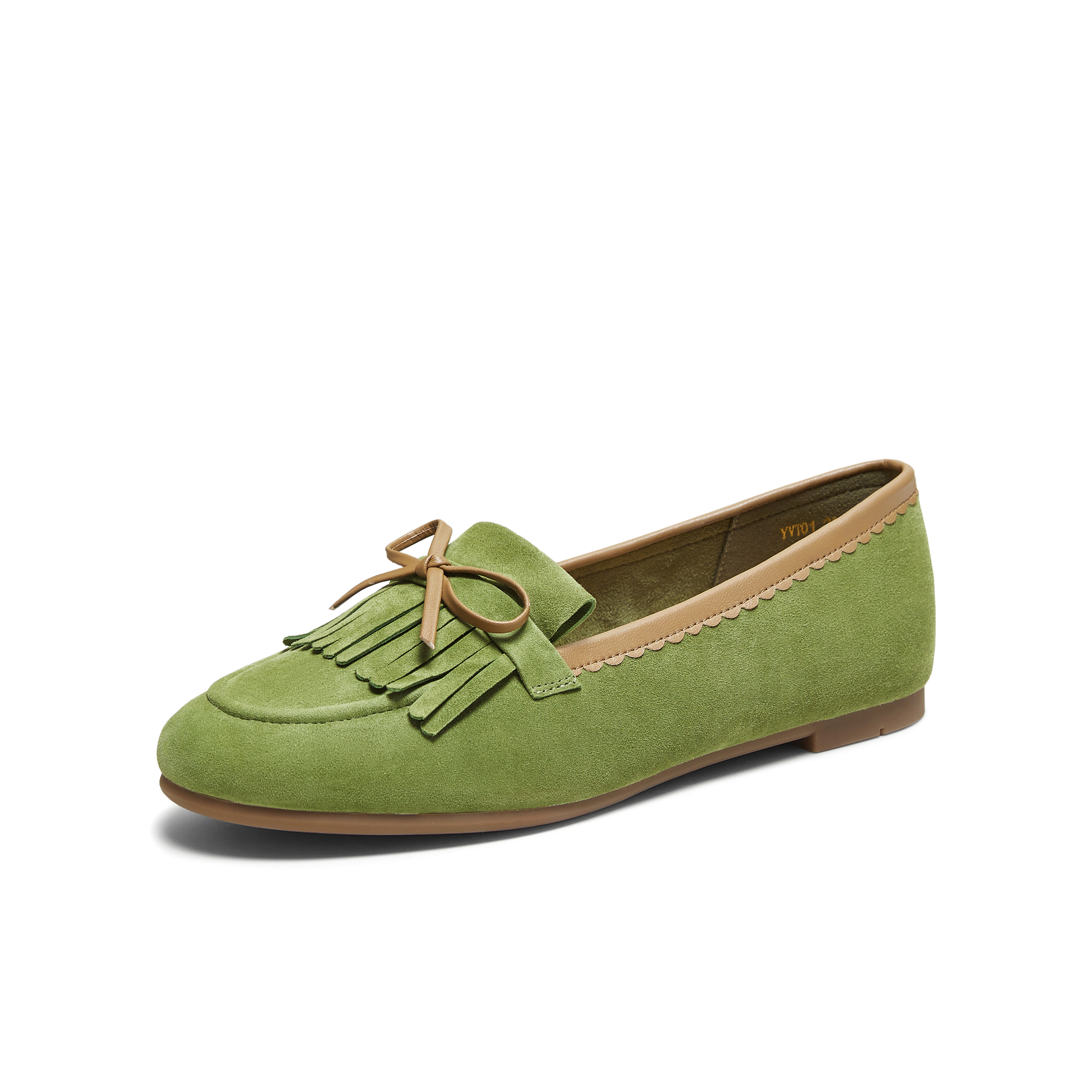 TATA/他她2025秋商场同款时尚休闲圆头女乐福鞋新款YVT01CQ5