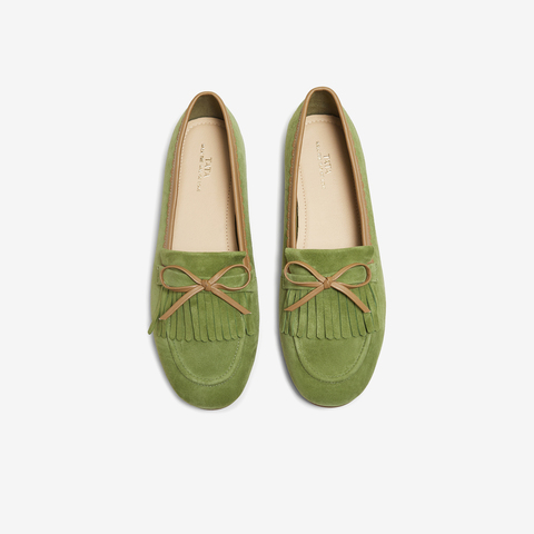 TATA/他她2025秋商场同款时尚休闲圆头女乐福鞋新款YVT01CQ5