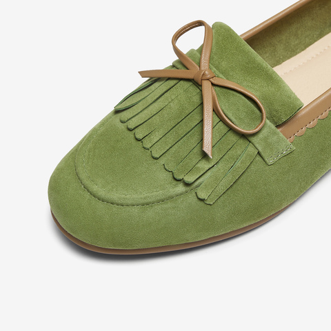 TATA/他她2025秋商场同款时尚休闲圆头女乐福鞋新款YVT01CQ5