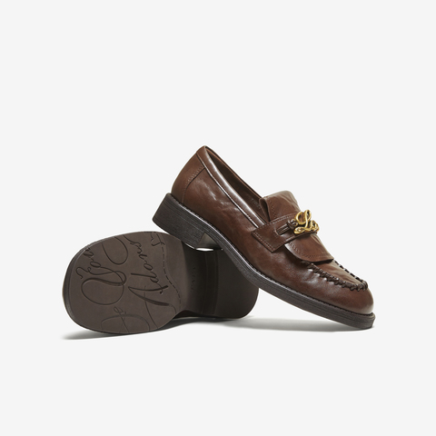 TATA/他她2025秋商场同步时尚休闲圆头女乐福鞋新款7JW22CA5