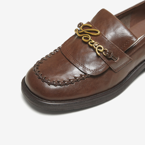 TATA/他她2025秋商场同步时尚休闲圆头女乐福鞋新款7JW22CA5