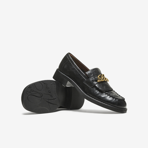 TATA/他她2025秋商场同步时尚休闲圆头女乐福鞋新款7JW22CA5