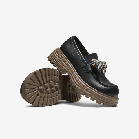 TATA/他她2025秋时尚休闲女蝴蝶结乐福鞋新款CG501CA5