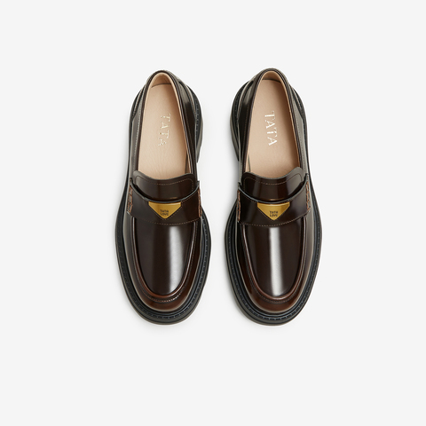 TATA/他她2025秋时尚休闲乐福鞋女新款7GZ21CA5