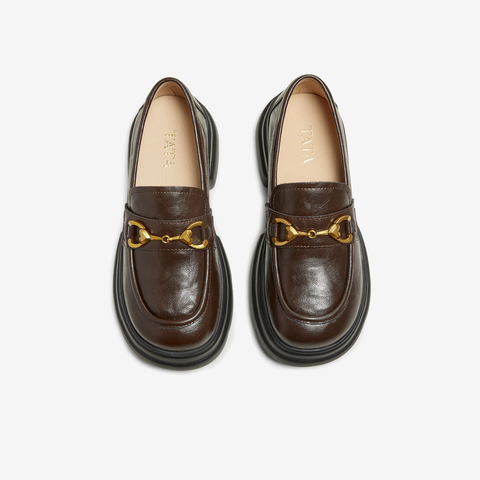 TATA/他她2025秋时尚休闲乐福鞋女新款7OL34CA5