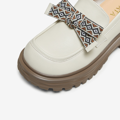 TATA/他她2025秋时尚休闲女蝴蝶结乐福鞋新款CG501CA5