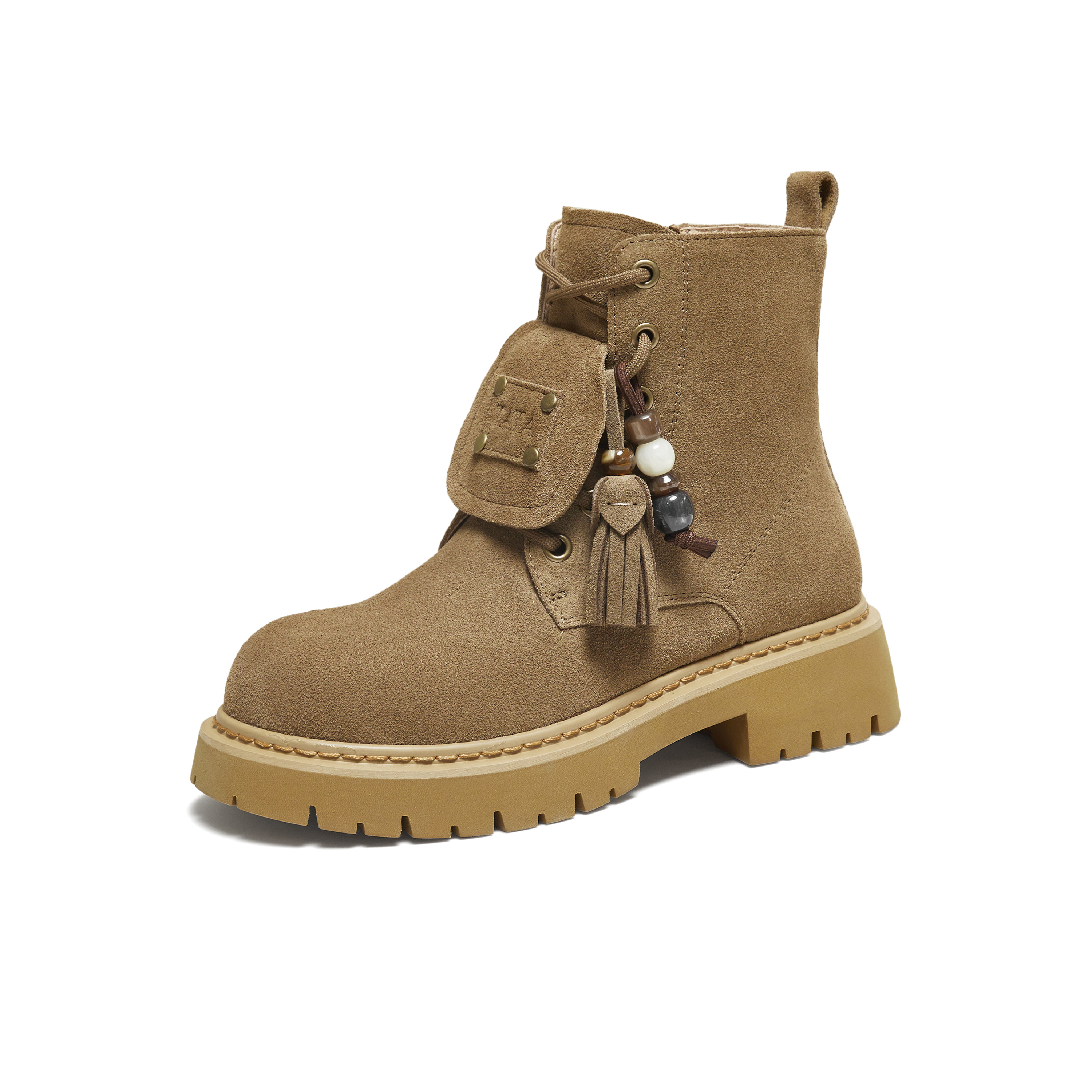 TATA/他她2025冬商场同款百搭时尚女马丁靴新款YXB01DD5