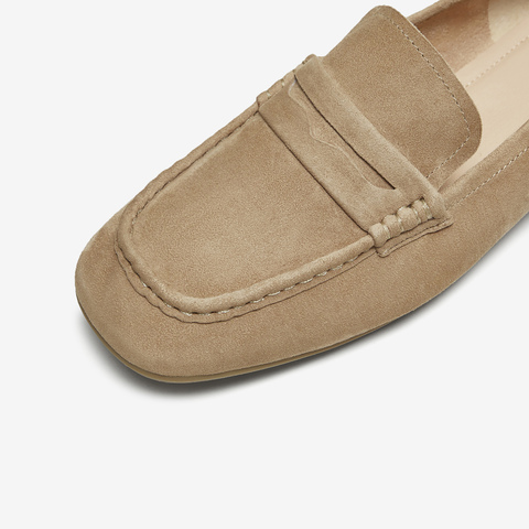 TATA/他她2025秋商场同款时尚简约休闲圆头女乐福鞋新款YXQ01CA5