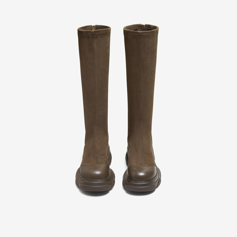 TATA/他她2025冬时尚休闲女靴百搭弹力瘦瘦靴新款CEG06DG5