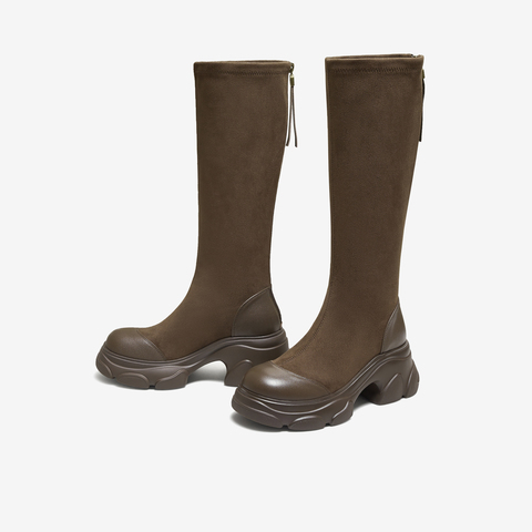 TATA/他她2025冬时尚休闲女靴百搭弹力瘦瘦靴新款CEG06DG5