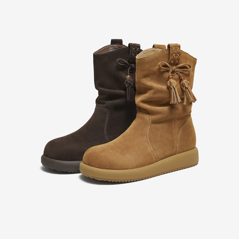 TATA/他她2025冬商场同款时尚百搭女休闲靴新款CHD01DZ5