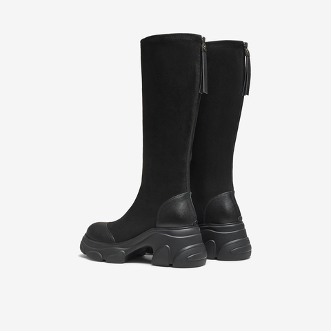 TATA/他她2025冬时尚休闲女靴百搭弹力瘦瘦靴新款CEG06DG5