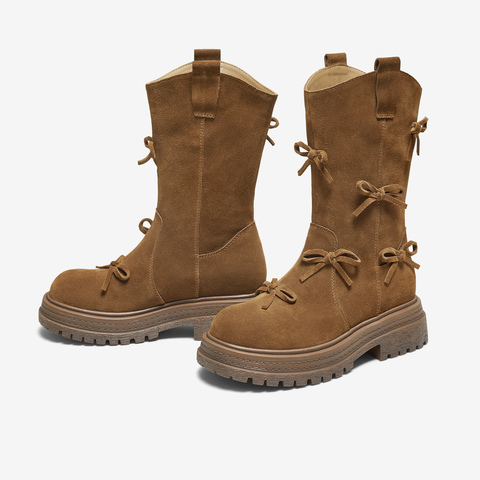 TATA/他她2025冬商场同款时尚百搭女休闲靴新款CHF01DS5