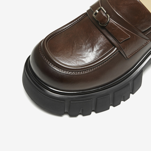 TATA/他她2025秋商场同款时尚简约休闲女乐福鞋新款CHY06CA5