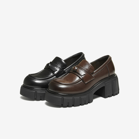 TATA/他她2025秋商场同款时尚简约休闲女乐福鞋新款CHY06CA5