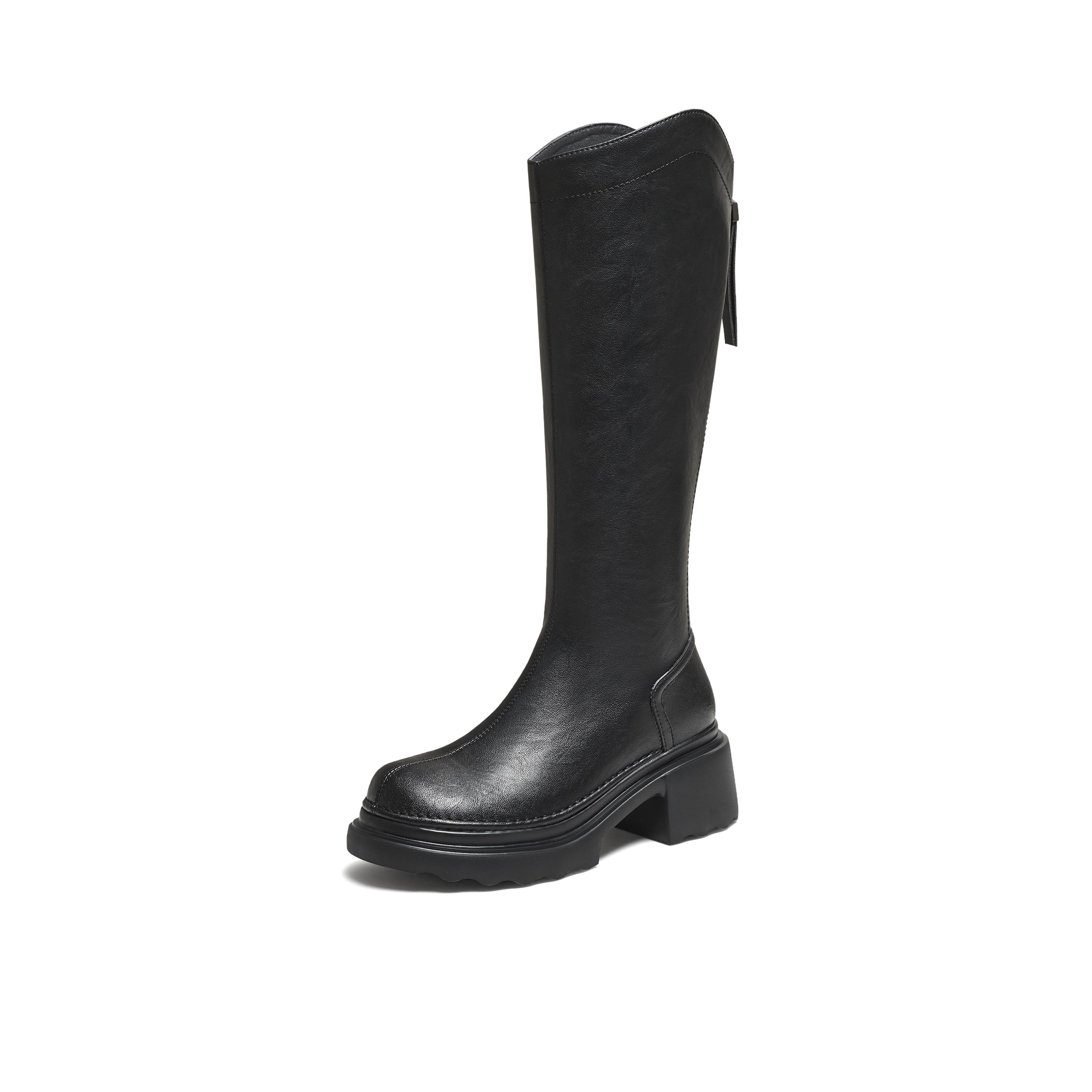 TATA/他她2025冬百搭时尚简约女骑士靴新款CF401DG5