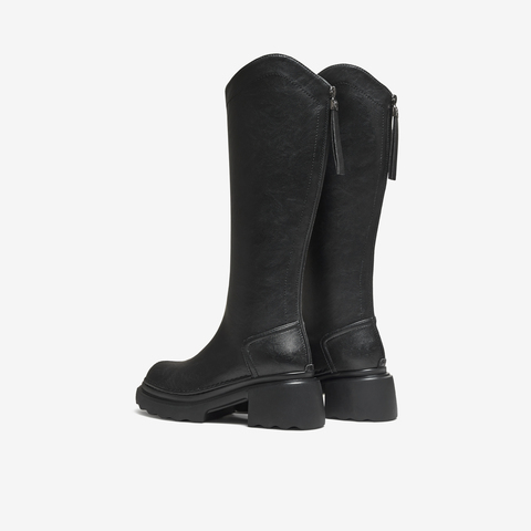 TATA/他她2025冬百搭时尚简约女骑士靴新款CF401DG5