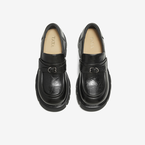 TATA/他她2025秋商场同款时尚简约休闲女乐福鞋新款CHY06CA5