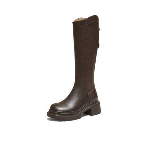 TATA/他她2025冬百搭时尚简约女骑士靴新款CF401DG5