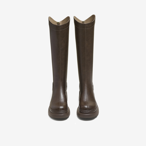 TATA/他她2025冬百搭时尚简约女骑士靴新款CF401DG5