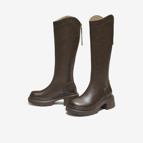 TATA/他她2025冬百搭时尚简约女骑士靴新款CF401DG5