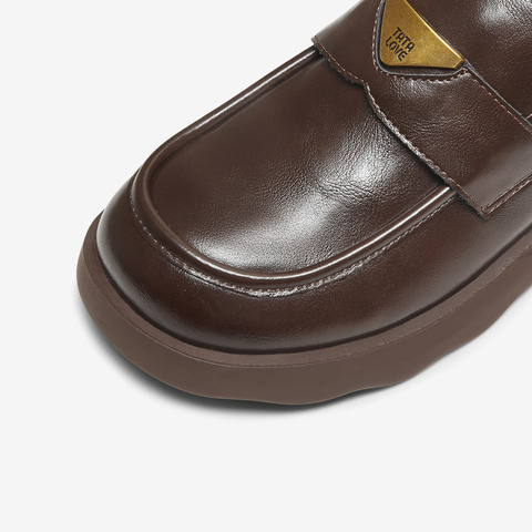 TATA/他她2025秋时尚简约休闲圆头女乐福鞋新款CWK02CA5