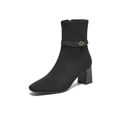 TATA/他她2025冬商场同款百搭时装靴女休闲短靴新款XWY01DZ5