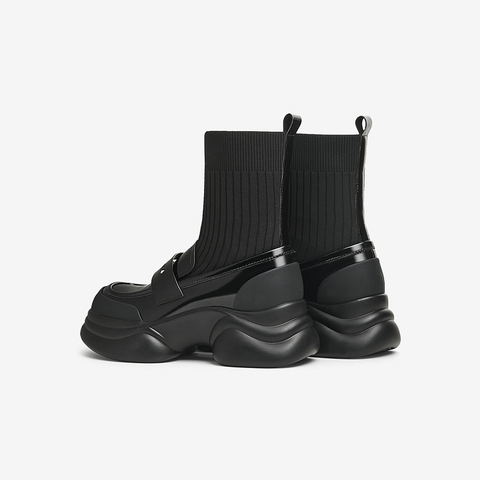 TATA/他她2025秋时尚休闲乐福袜靴女新款CCJ02CZ5