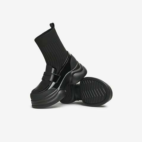 TATA/他她2025秋时尚休闲乐福袜靴女新款CCJ02CZ5