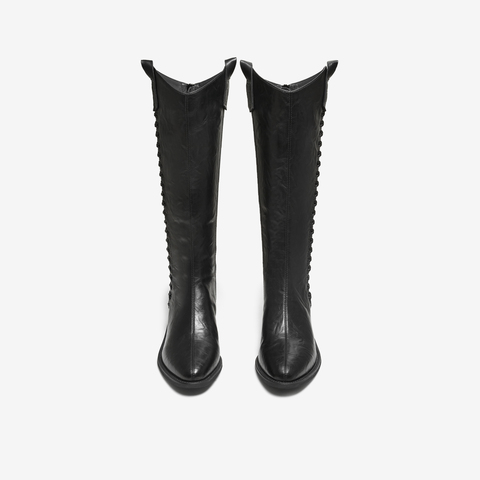 TATA/他她2025冬商场同款女时尚休闲西部靴新款UWL01DG5