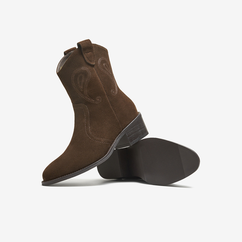 TATA/他她2025冬商场同款复古女时尚休闲西部靴新款UVW01DZ5