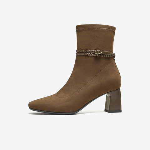 TATA/他她2025冬商场同款百搭时装靴女休闲短靴新款XWY01DZ5