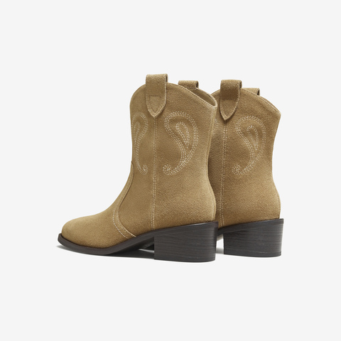 TATA/他她2025冬商场同款复古女时尚休闲西部靴新款UVW01DZ5