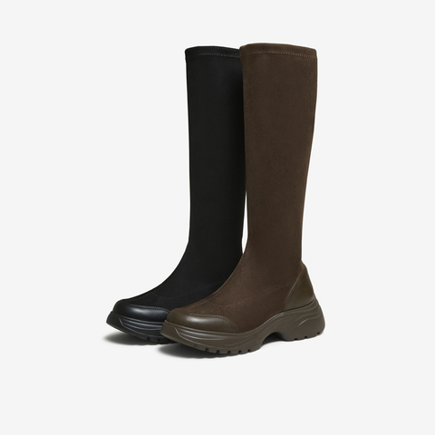 TATA/他她2025冬商场同款时尚休闲女靴百搭弹力靴新款7PJ80DG5